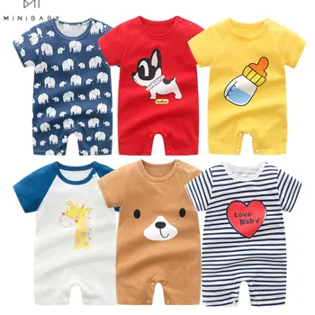 2021 Poletje Baby Romper Kratek Rokav Bombažno pižamo Novorojenčka oblačila za fante jumpsuit Otroka, Obleke, Oblačila, obleke za novorojenčka