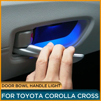LED Modra Vrata Skledo Ročaj Luč Za Toyota Corolla Križ 2023 Vrata Avtomobila Ročaj Svetlobe Kritje Za Toyota Corolla Križ 2021 2022