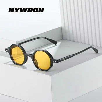 NYWOOH Fashion Mala Okrogla sončna Očala Moški Letnik blagovne Znamke Oblikovalec Kvadratnih sončna Očala Ženske Ins Priljubljenih Hip Hop Očala