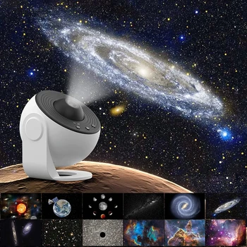 12 Diskov Galaxy Noč Svetlobe Planetarij Star Projektor HD Slike Projekcija LED namizne Svetilke za Dom, Spalnica, otroška Soba Dekor