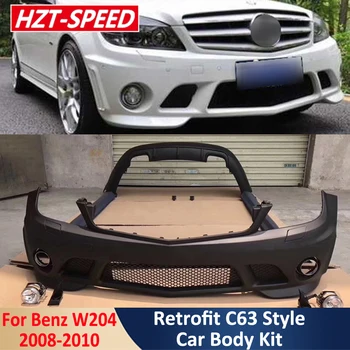 W204 Spremeniti AMG Stil Car Body Kit Unpainted PP Sprednji Zadnji Odbijač za Ustnice Strani Krila Foglight Za Benz W204 C180 C200 C260 2008-10