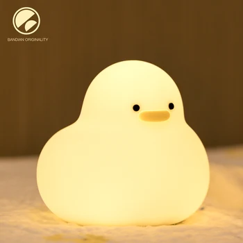 LED Nočna lučka Risanka Cute Raco Živali Silikonski Lučka Za Otroke Otrok Touch Senzor Čas USB Polnilne Za Rojstni dan darila