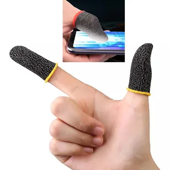 Gaming Prst Rokav Dihanje Roke Za Igre Anti-Znoj Zaslon Na Dotik Prsta Posteljice Kritje Občutljive Mobilne Dotik Rdeča Rumena