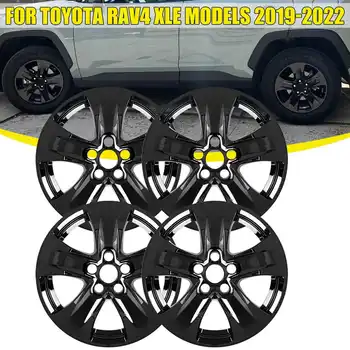 4pcs 17inch Kolo Pokrov Pesta Kape Sijajni Črni Avto Pnevmatike Kolo Hubcaps Za Toyota RAV4 XLE 2019 2020 2021 2022