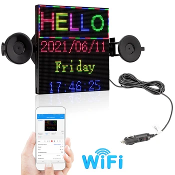 P3 12V Avtomobilska Led Zaslon Prijavite 19.5*19,5 CM WiFi RGB Barvno Prikaz po Meri Programabilni Sporočila Oglasa BoardSign Maker DIY Zaslon