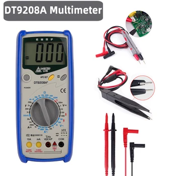 Profesionalni LCD Digitalni Multimeter Električni Ročni Voltmeter Ampermeter Odpornost Kapacitivnost Tester AC DC dt9208a
