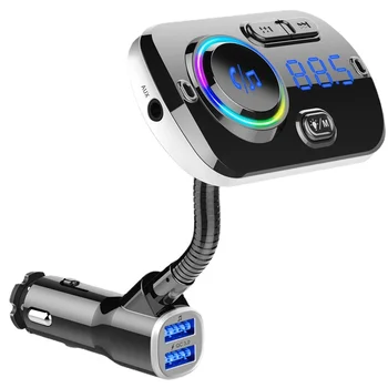 BC49AQ Avto MP3 Predvajalnik s povezavo Bluetooth Hands-free (prostoročni Klicanje in Barvita Okoljske Svetlobe, QC3.0 Hitro Polnjenje, Avto MP3