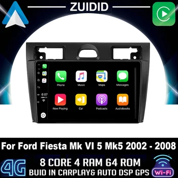 Za Ford Fiesta Mk VI 5 Mk5 2002 - 2008 Avto Radio Večpredstavnostna Video Predvajalnik Navigacija GPS Android 10 Št 2din 2 din dvd Carplay
