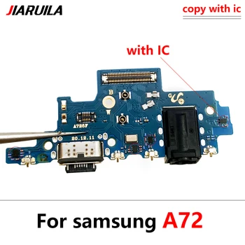 10 Kos Priključek USB Odbor Polnjenje Vrata Flex Kabel Za Samsung A72 Mobilni Telefon Popravilo Delov placa de carga