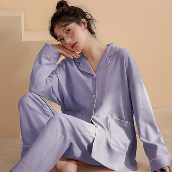 Nova Moda Pižamo Žensk Pomlad Dolgo sleeved Doma Obleka Ohlapno Priložnostne Obleko Sleepwear Ženske Loungewear Moda Homewear