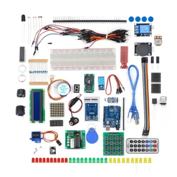 NAJNOVEJŠI RFID Starter Kit za Arduino Uno R3 - za Uno R3 Breadboard in držala Korak Motorja / Servo /1602 LCD / skakalec Žice/