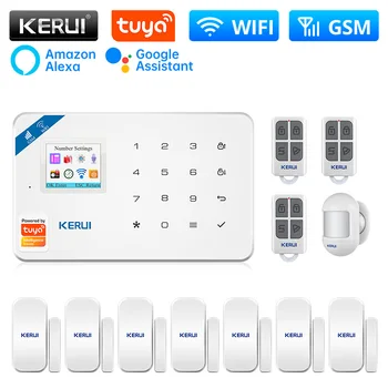 KERUI W181 Alarmni Sistem Centralne Enote WIFI GSM Alarm Tuya Smart Wireless Vrat Senzor Vlomilec Podporo Alexa&Google APP Nadzor